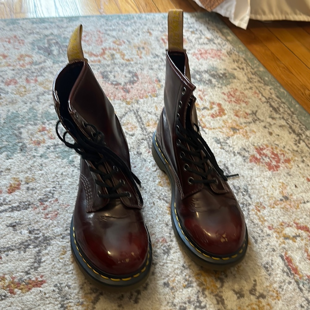 Doc Martins Cherry Vegan Boots (see photos)
